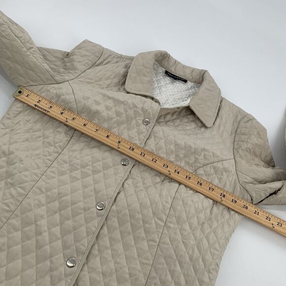 Briggs New York Quilted Collered Jacket Size 14 Womens Cream Spring Fall XL - Picture 5 of 6